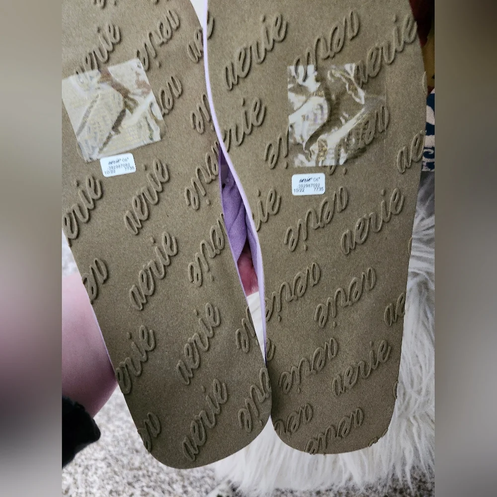 Aerie Pastel Purple Thong Platform Sandals Comfy 8